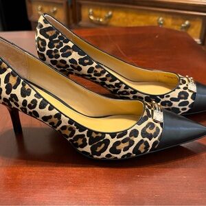 Coach Leopard Print Heels with Black Toe